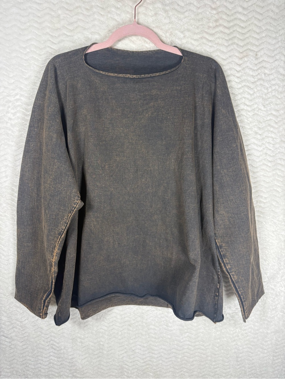 Los Angeles Apparel Washed Black Crewneck Sweater 100 % cotton